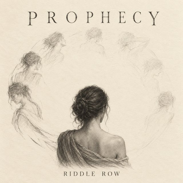Prophecy — Riddle Row album cover: a graphite drawing of a woman in returning lines